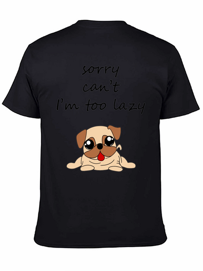 Lazy Pug Graphic T-Shirt - Funny Dog Lover Tee