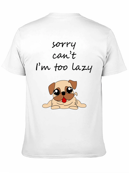 Lazy Pug Graphic T-Shirt - Funny Dog Lover Tee
