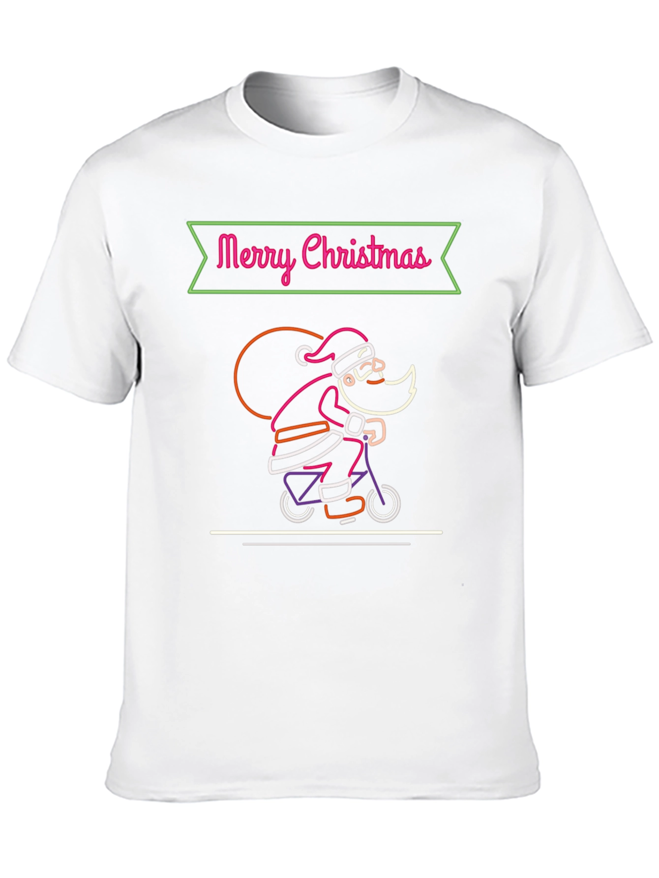 Merry Christmas Santa Neon Graphic T-Shirt