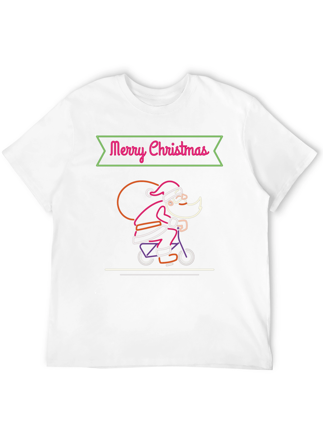 Merry Christmas Santa Neon Graphic T-Shirt