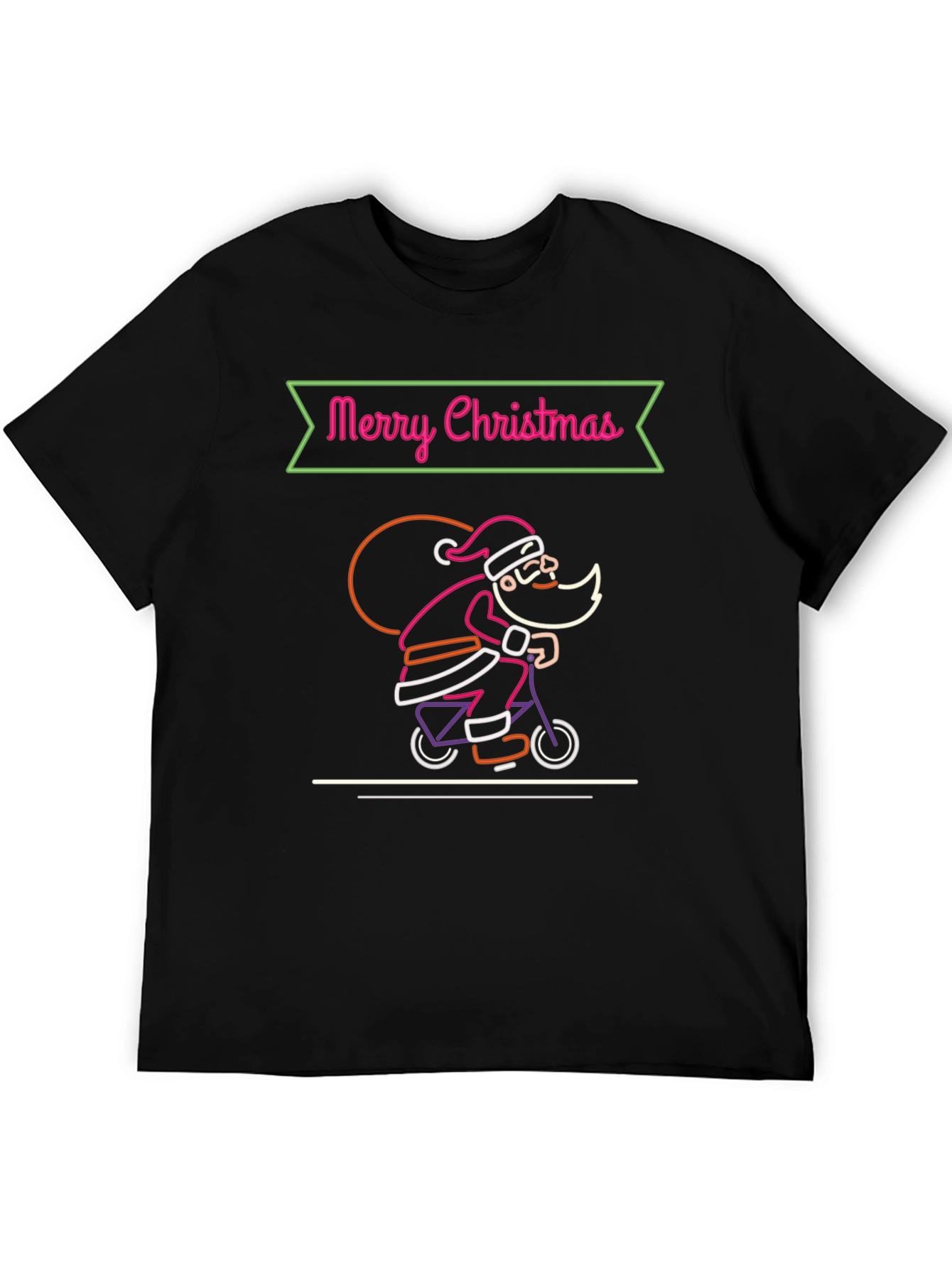 Merry Christmas Santa Neon Graphic T-Shirt