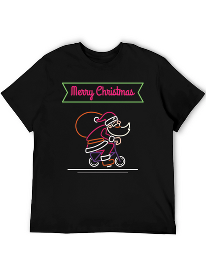 Merry Christmas Santa Neon Graphic T-Shirt