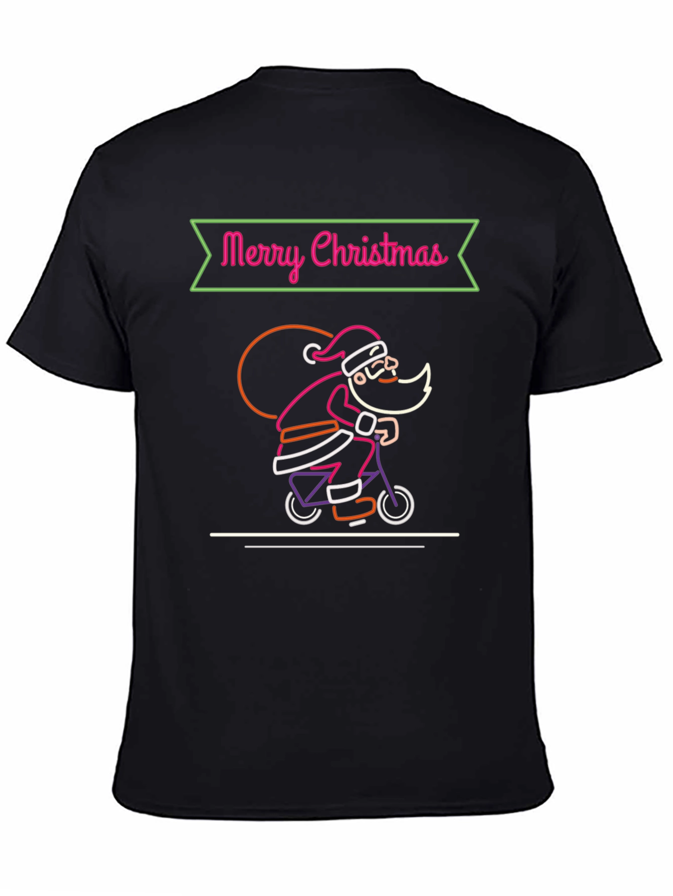 Merry Christmas Santa Neon Graphic T-Shirt