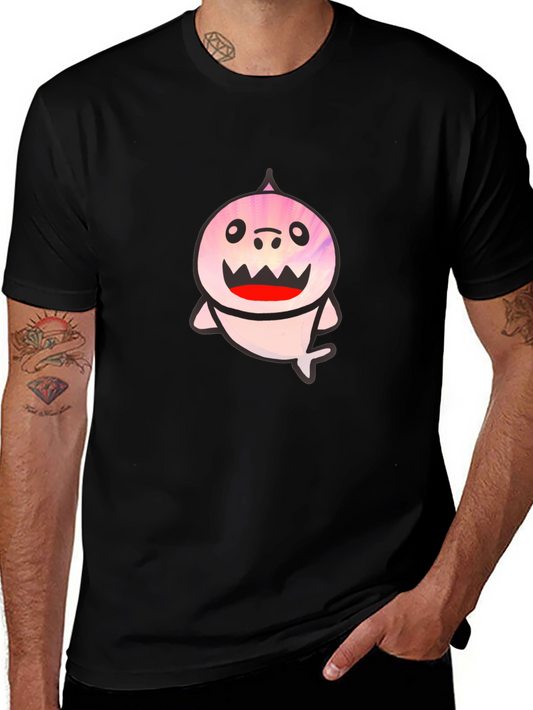 Shark Graphic Print Tee - Mens Black T-Shirt