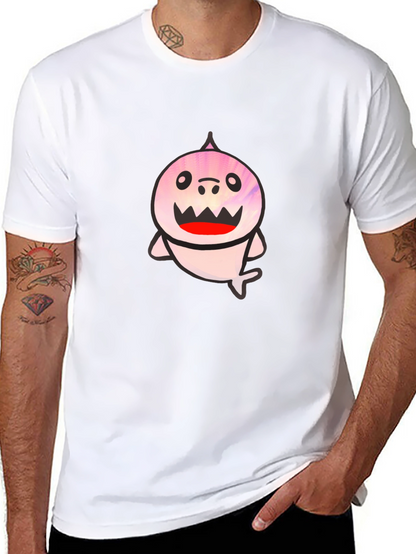 Shark Graphic Print Tee - Mens Black T-Shirt