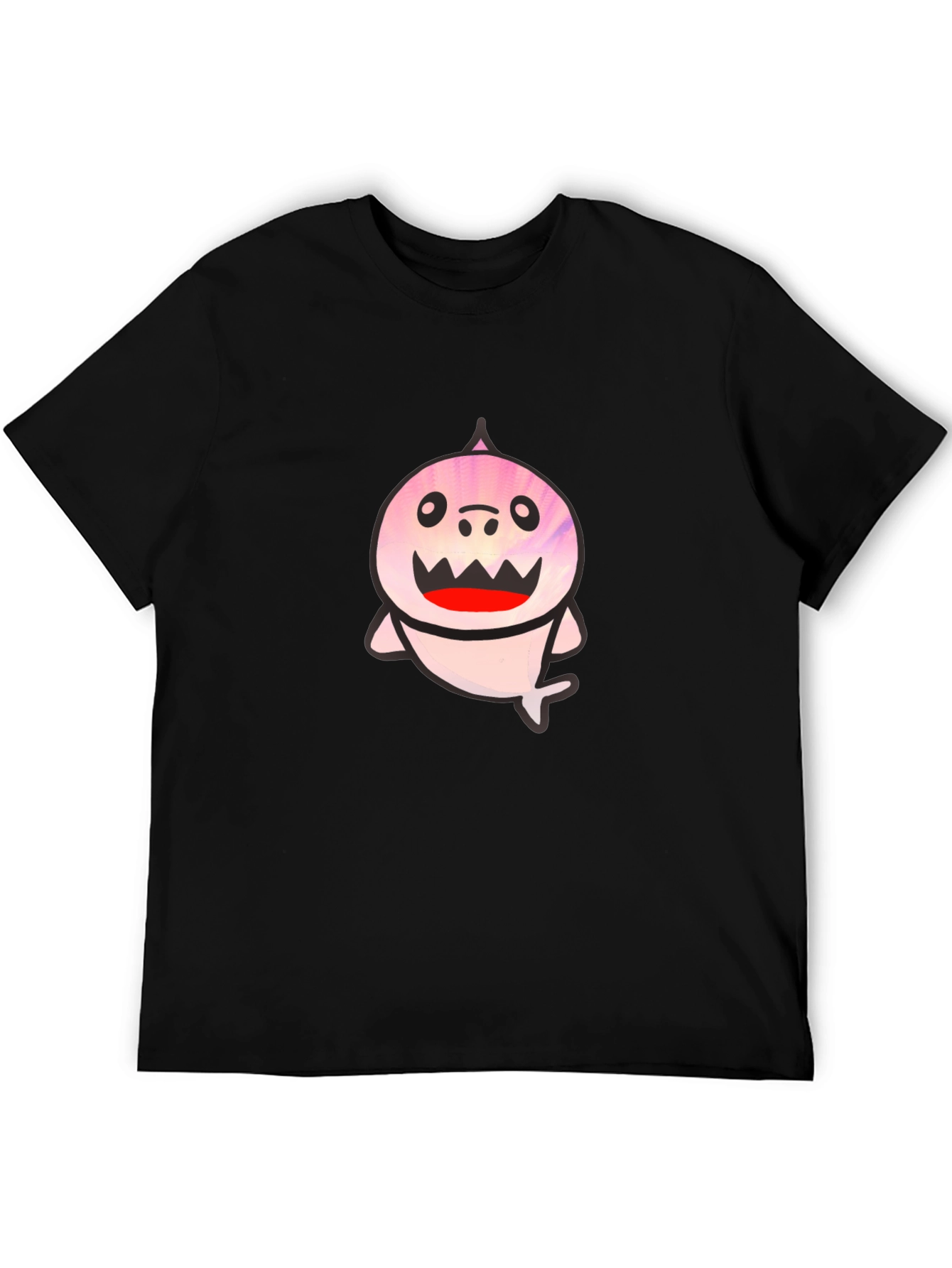 Shark Graphic Print Tee - Mens Black T-Shirt