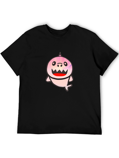 Shark Graphic Print Tee - Mens Black T-Shirt