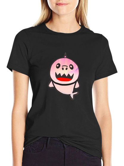 Shark Graphic Print Tee - Mens Black T-Shirt