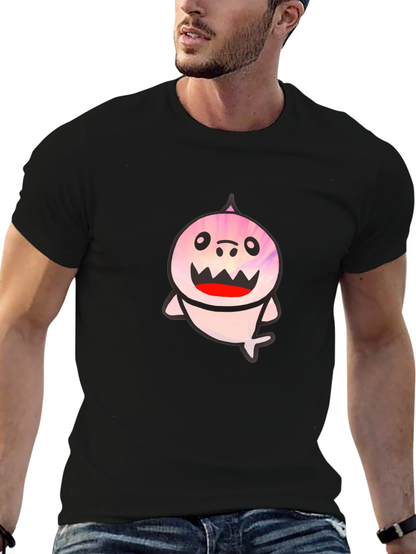 Shark Graphic Print Tee - Mens Black T-Shirt