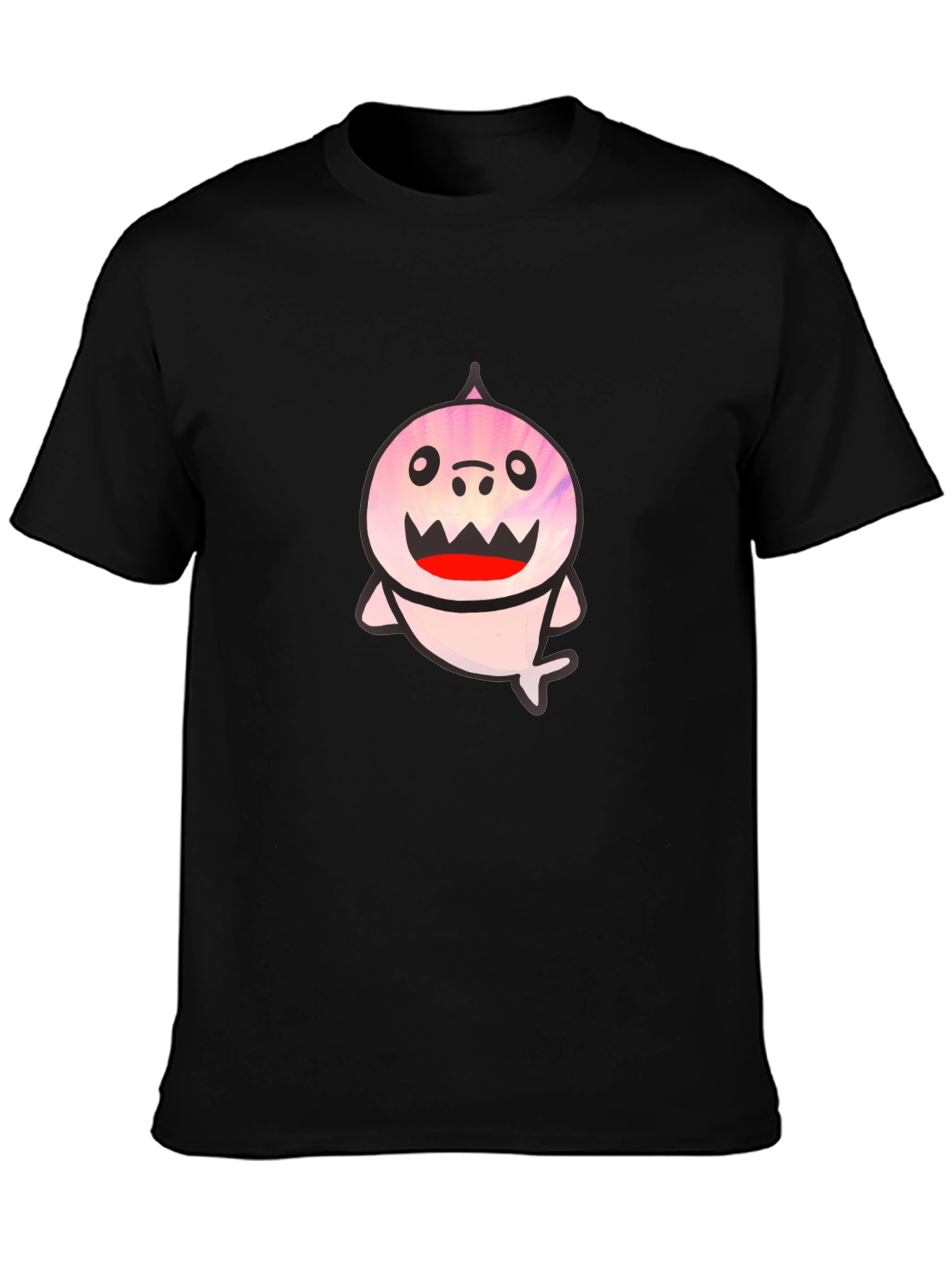 Shark Graphic Print Tee - Mens Black T-Shirt