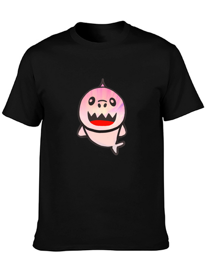 Shark Graphic Print Tee - Mens Black T-Shirt