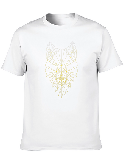 Geometric Wolf Graphic Tee - Modern Design