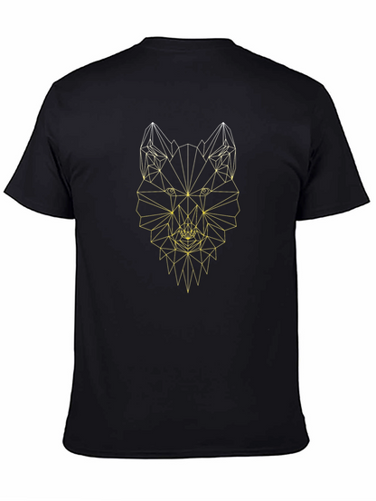 Geometric Wolf Graphic Tee - Modern Design