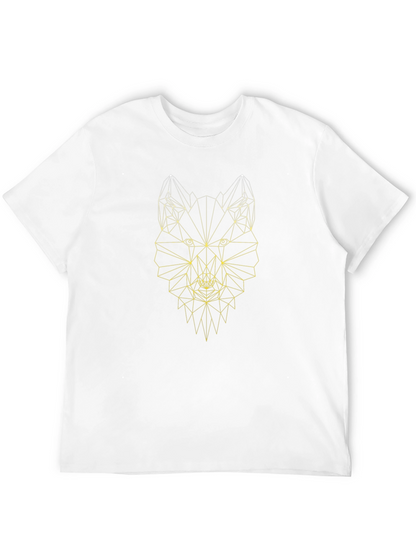 Geometric Wolf Graphic Tee - Modern Design