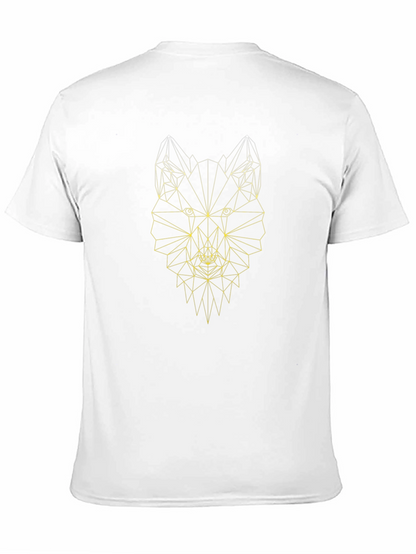Geometric Wolf Graphic Tee - Modern Design