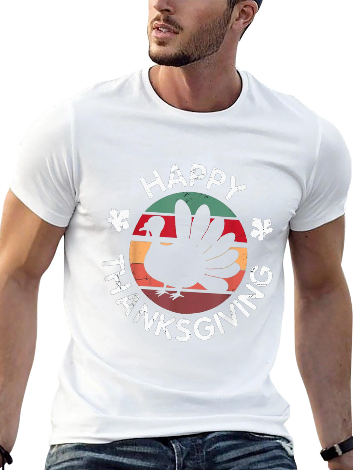Happy Thanksgiving Turkey Graphic T-Shirt