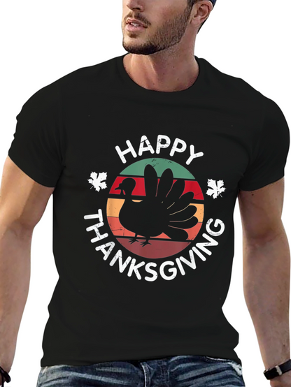 Happy Thanksgiving Turkey Graphic T-Shirt