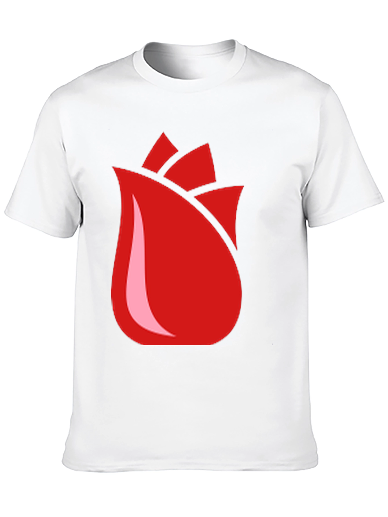 Red Rose Bud Graphic Black T-Shirt
