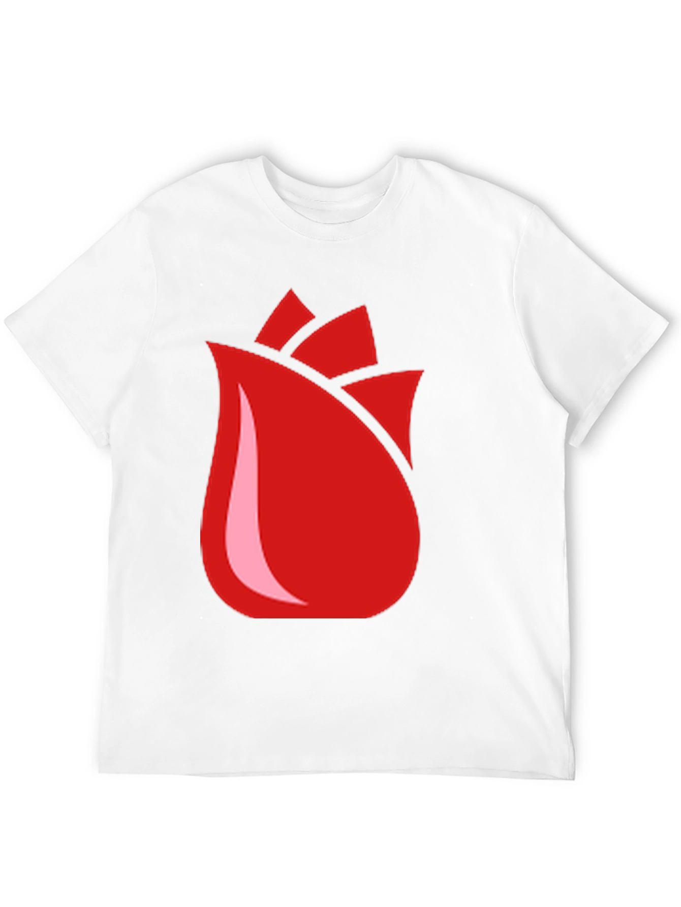 Red Rose Bud Graphic Black T-Shirt