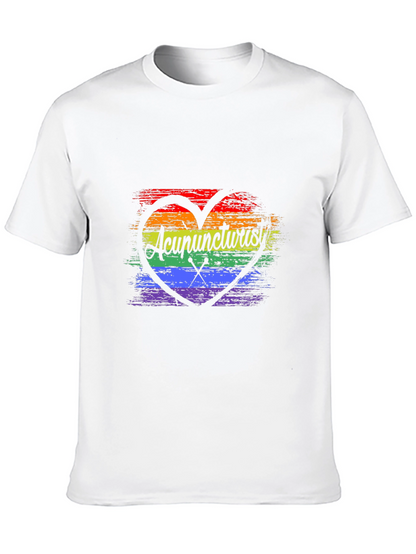 Acupuncturist Rainbow Heart T-Shirt