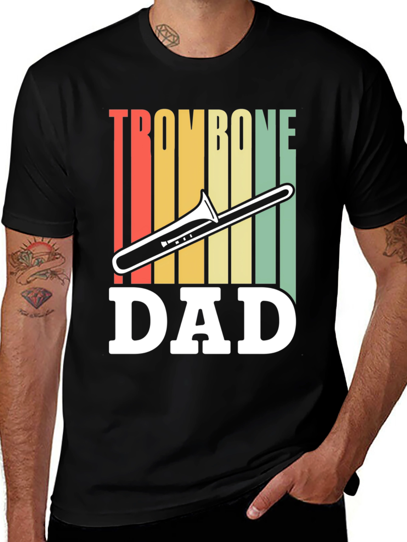 Trombone Dad Graphic T-Shirt - Music Lover Gift