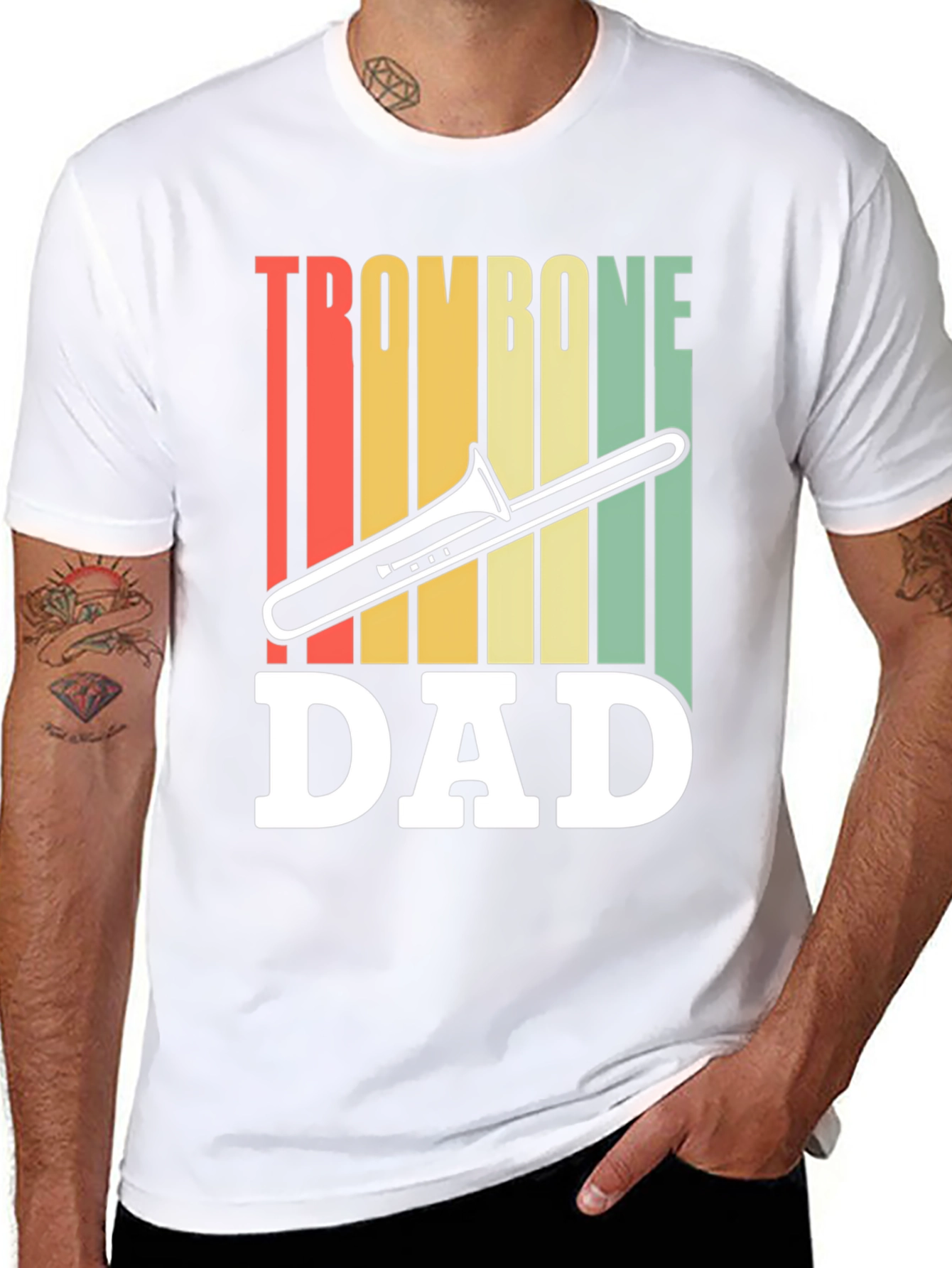 Trombone Dad Graphic T-Shirt - Music Lover Gift