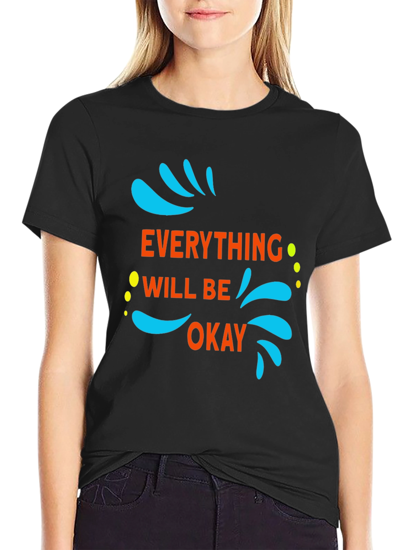 Everything Will Be Okay Graphic Tee - Black
