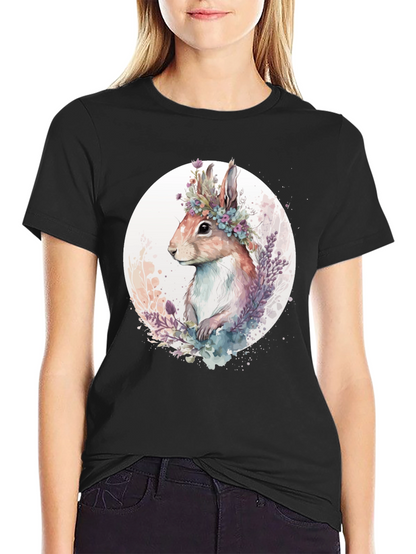 Floral Crown Rabbit Graphic Tee