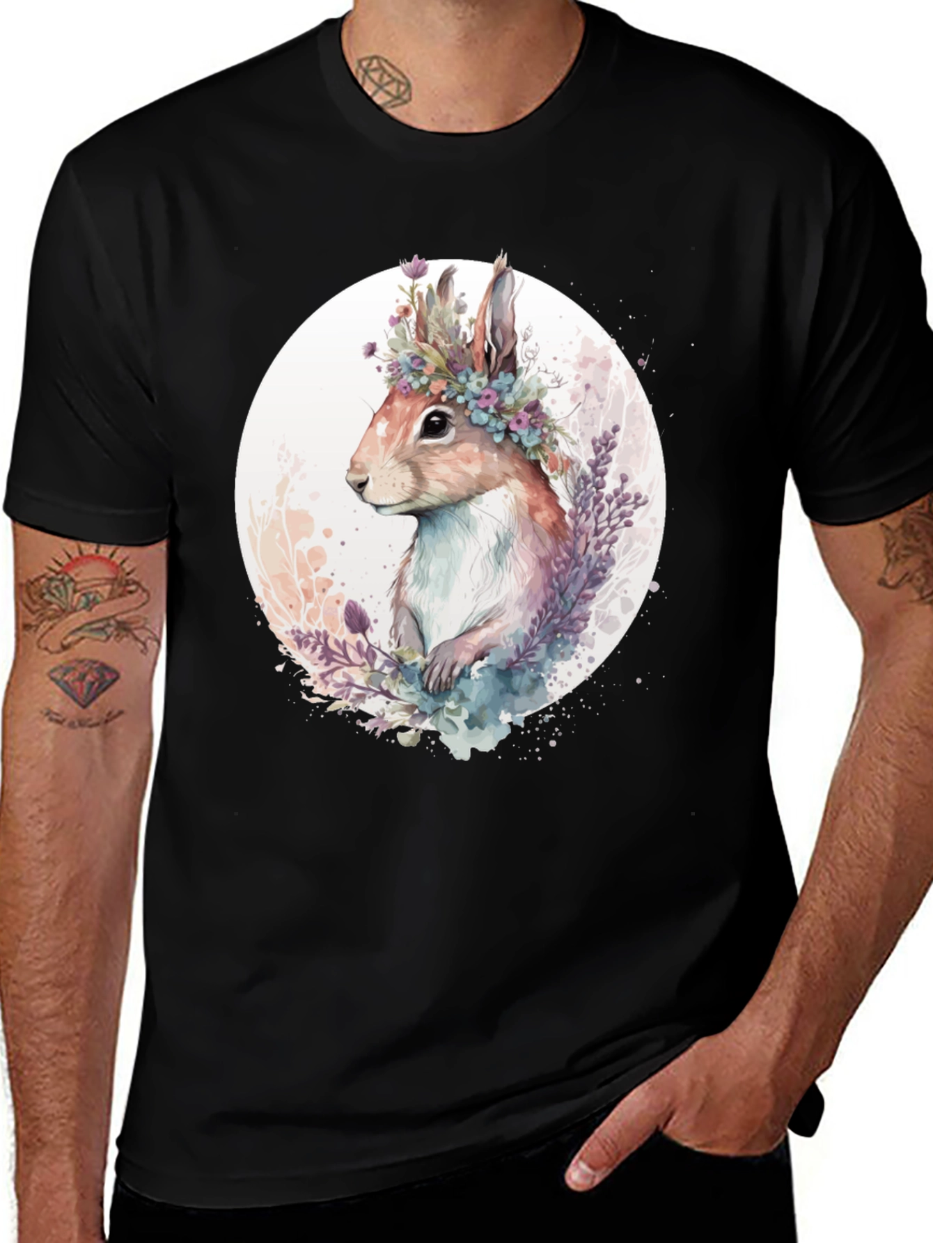 Floral Crown Rabbit Graphic Tee