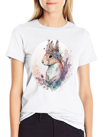 Floral Crown Rabbit Graphic Tee