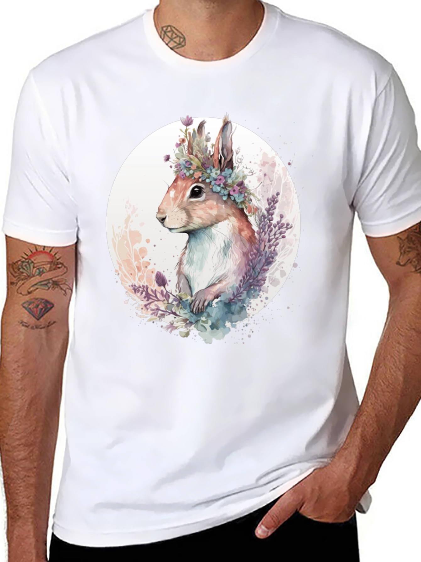 Floral Crown Rabbit Graphic Tee