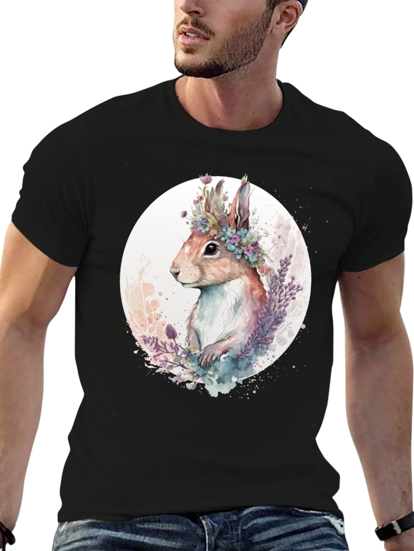 Floral Crown Rabbit Graphic Tee