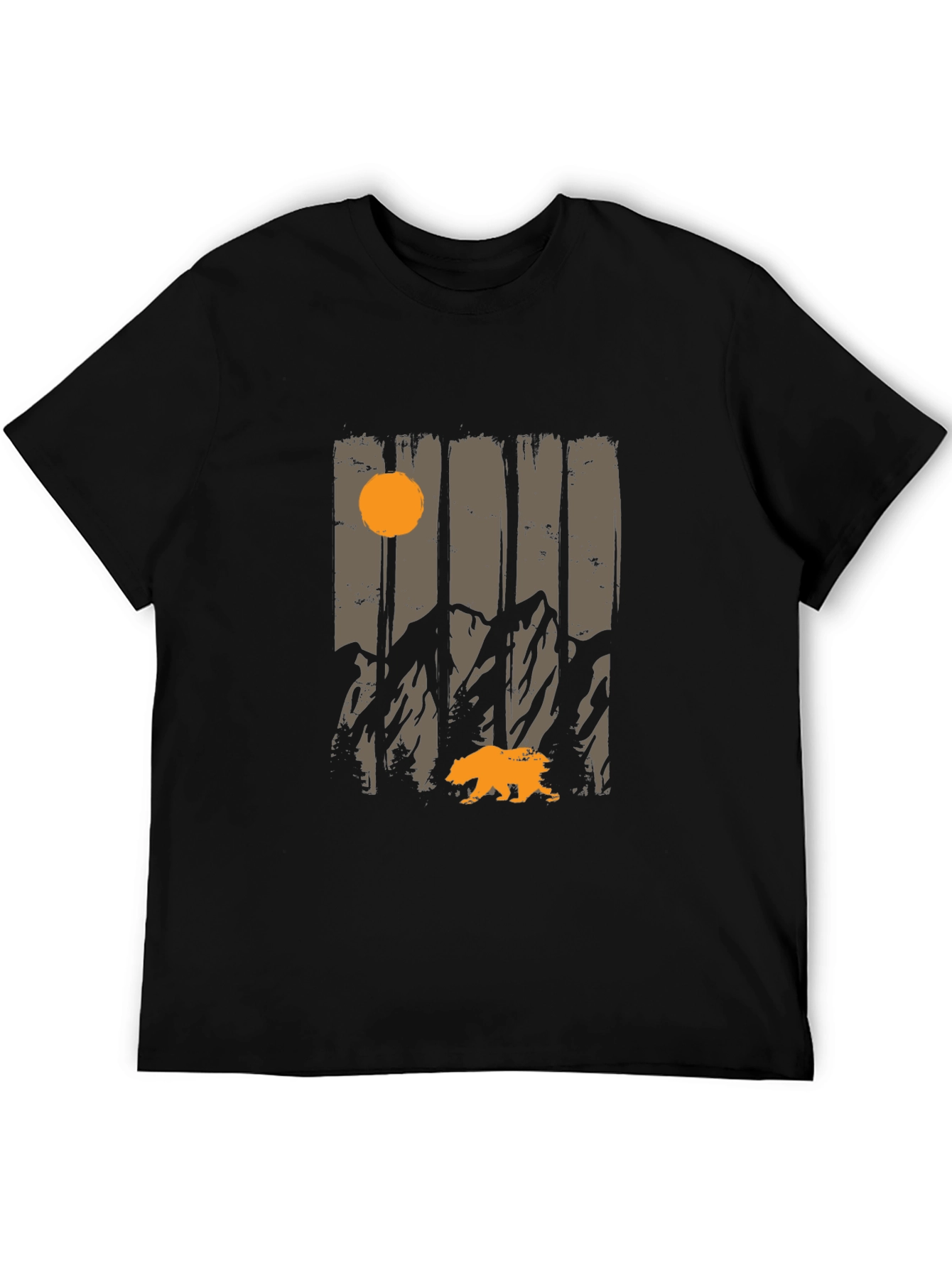 Nature Bear Graphic Tee - Mens Black T-Shirt