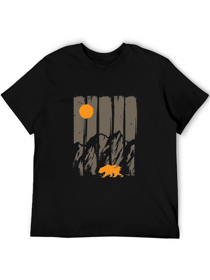 Nature Bear Graphic Tee - Mens Black T-Shirt