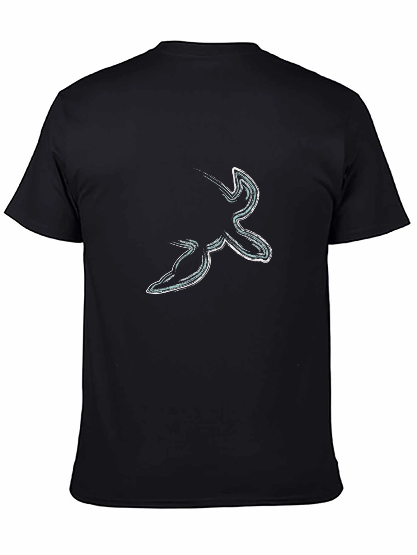 Abstract Graphic Black Cotton Casual T-Shirt