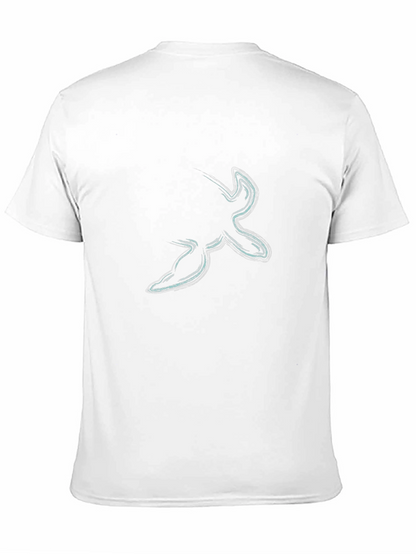 Abstract Graphic Black Cotton Casual T-Shirt