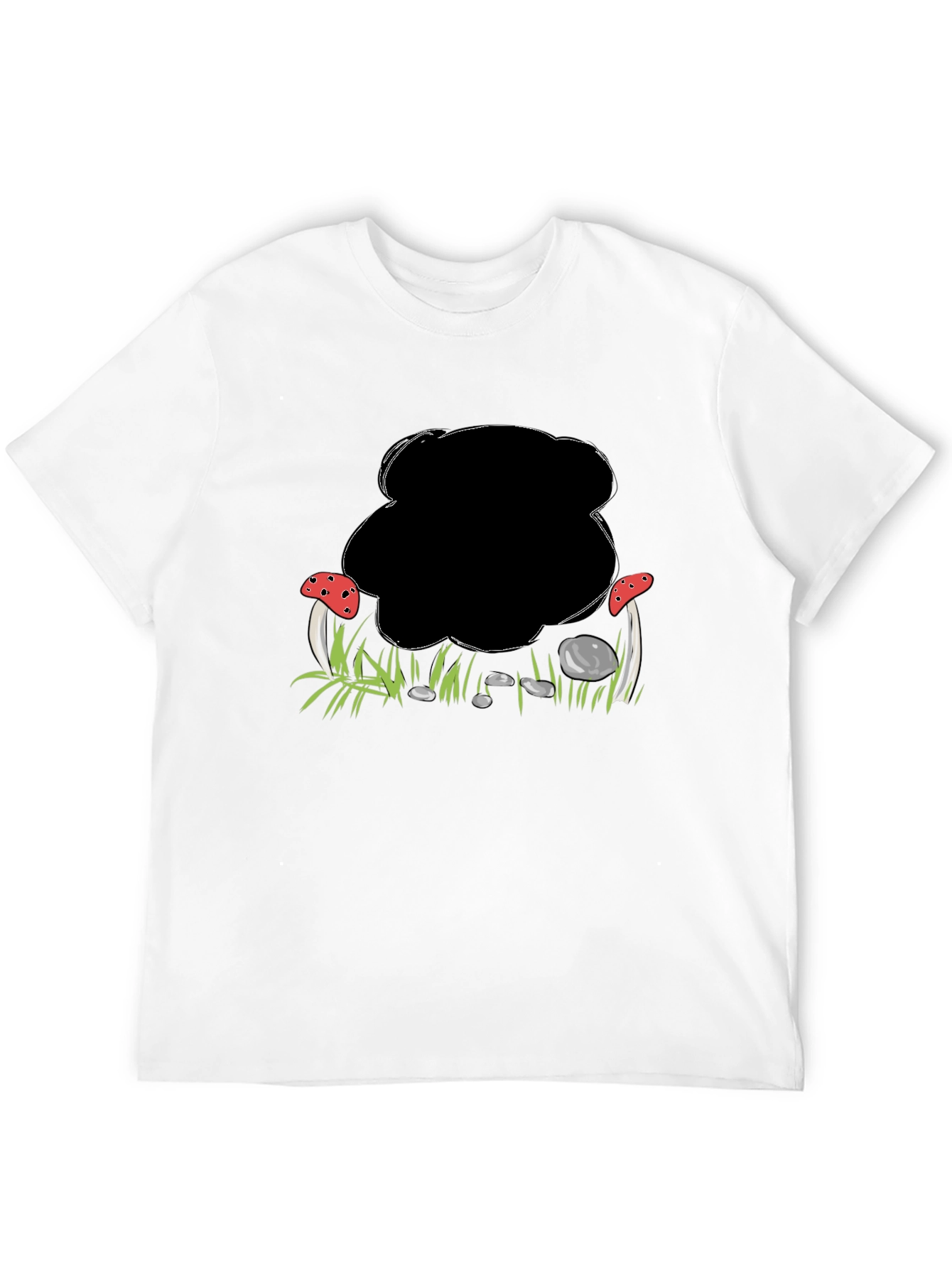 Mushroom Patch Graphic Black T-Shirt
