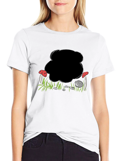 Mushroom Patch Graphic Black T-Shirt