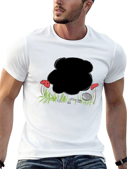 Mushroom Patch Graphic Black T-Shirt