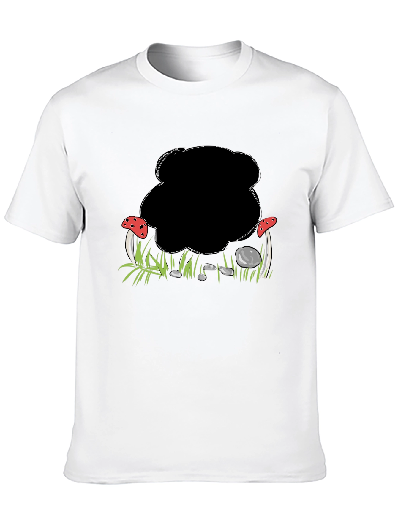 Mushroom Patch Graphic Black T-Shirt