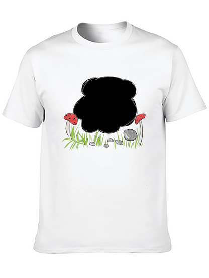 Mushroom Patch Graphic Black T-Shirt