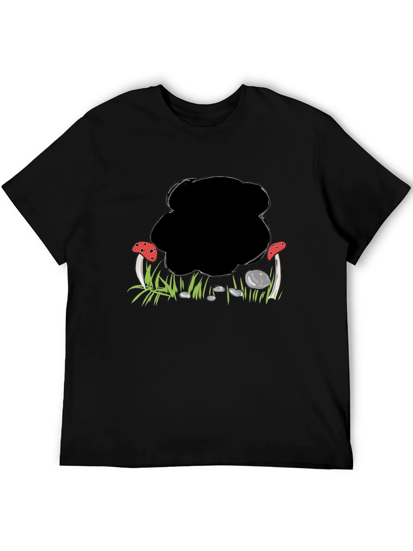 Mushroom Patch Graphic Black T-Shirt