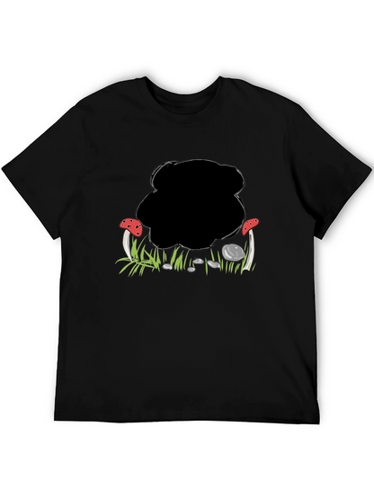 Mushroom Patch Graphic Black T-Shirt