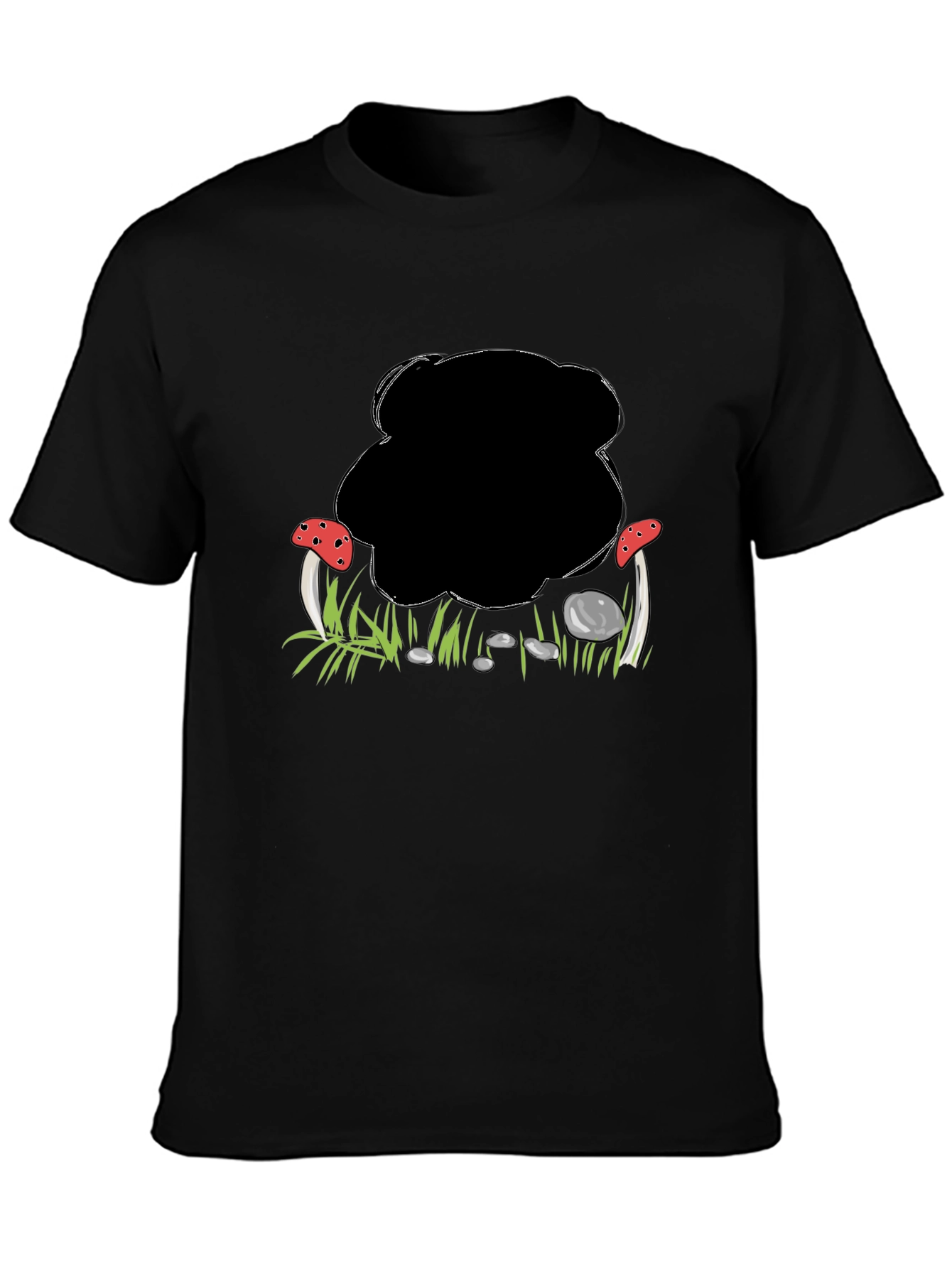 Mushroom Patch Graphic Black T-Shirt
