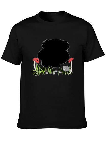Mushroom Patch Graphic Black T-Shirt