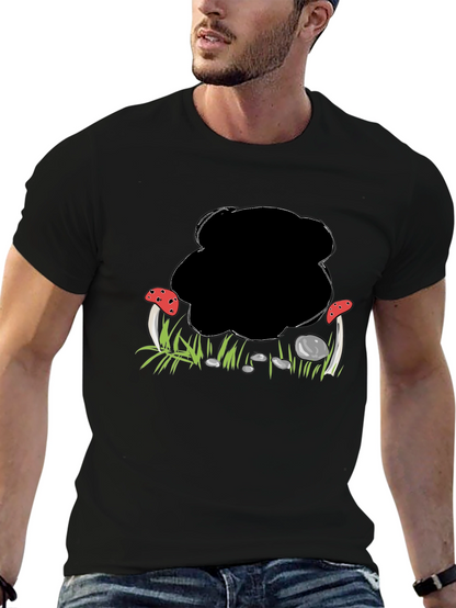Mushroom Patch Graphic Black T-Shirt