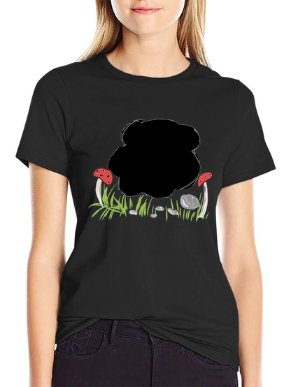Mushroom Patch Graphic Black T-Shirt