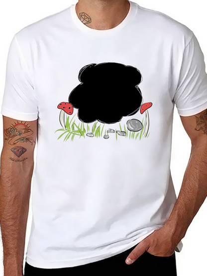 Mushroom Patch Graphic Black T-Shirt