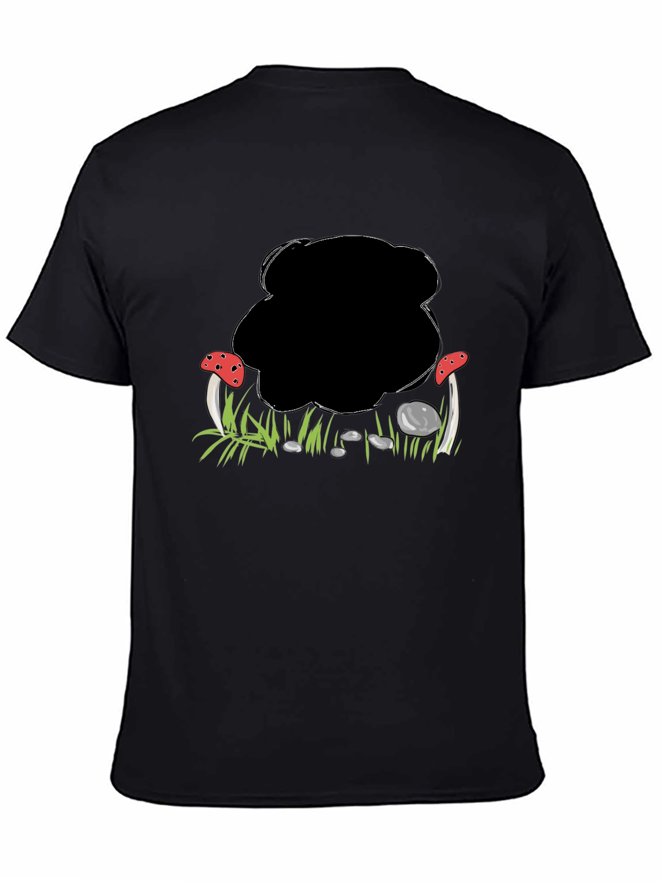 Mushroom Patch Graphic Black T-Shirt
