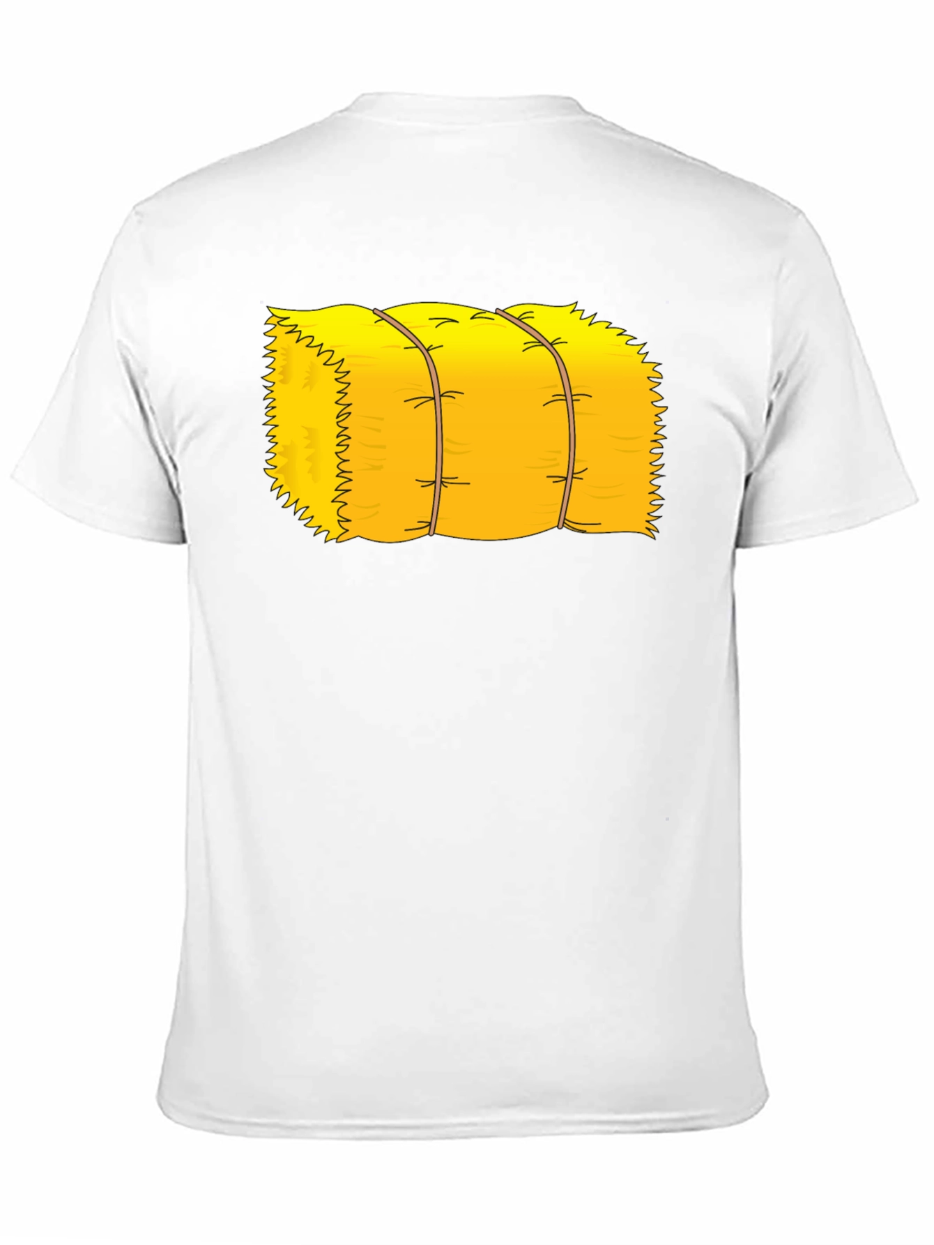 Cartoon Hay Bale Graphic Tee - Black Cotton T-Shirt